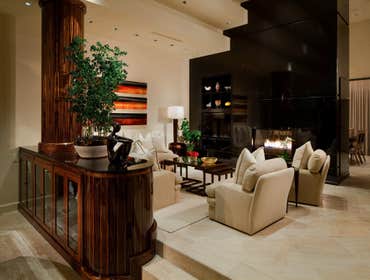 Custom Formal Living Room with Handcrafted Wet Bar