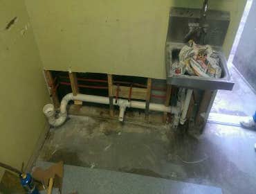 Mop sink piping