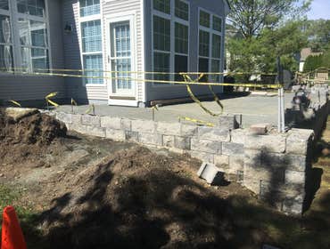 Photos by Gibbs Construction Services Inc #5 New Paver Patio w/ Light Piers and Retaining walls.