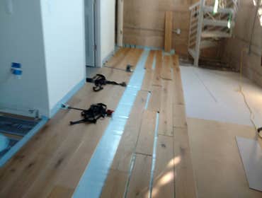 Hardwood floor installation with radiant floor heating