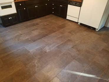 Porcelain tile floor