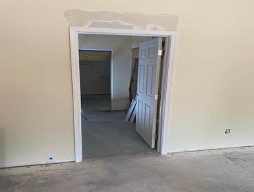 Photos by Rogue Contractors LLC #1 Customer wanted a door installed into a existing bathroom opening.