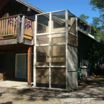 Porchlift Installation This is a two stop porchlift which enables our client to go to doctor appointments and to maintain an active social life.