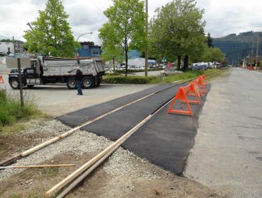Paving projects 1 .Saw cut and rip out old asphalt .
2. Haul of old asphalt
3. Apply tack coat adhesive
4. Apply type d hot mix asphalt
5. Roll and