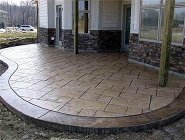 Slate patio with border