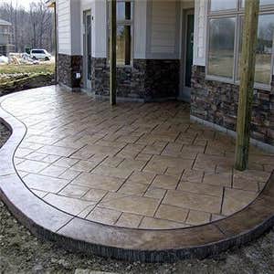 Slate patio with border