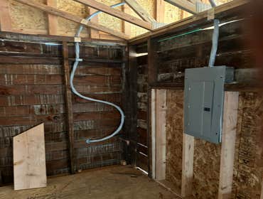 Old Schofield St Rewire - complete Rewiring of Entrite home new service panel Rough in and trim everything to Oregon state Code.
