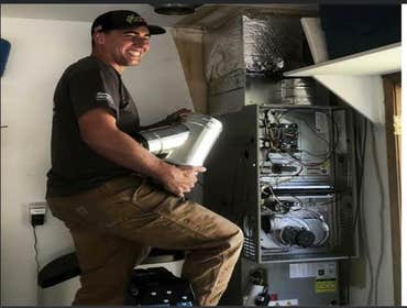Happy technician on site