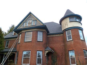 victorian home muncy,pa reroof with turret