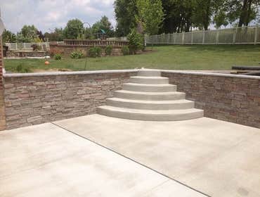 Radius concrete steps & stone