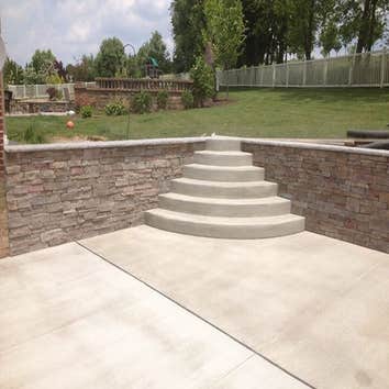Radius concrete steps & stone