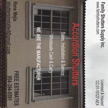 Family Shutters Supply Inc