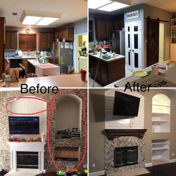 Photos by J Maax Restoration and Remodeling #3 Complete remodel of entertainment wall in the living room. Built in shelves on wall as well as moved acc