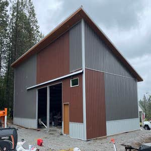Skillion Roof style Pole Barn construction