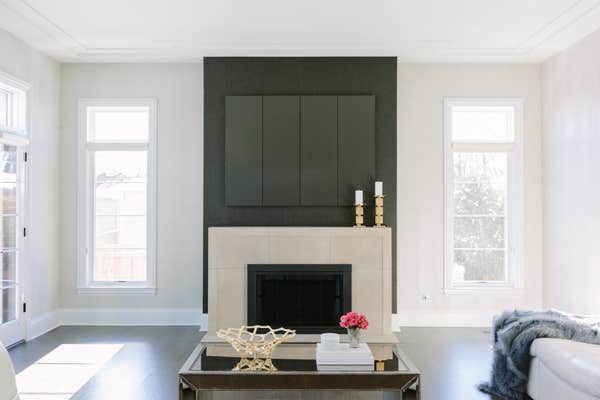 Clean Living Room with Built in TV