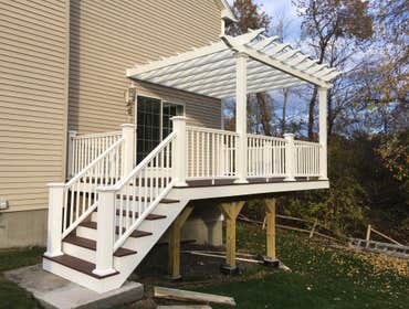 Azek deck with pergola.