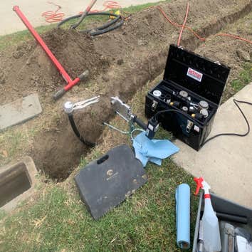 Photo(s) from E Z Plumbing Service Main Water Service Line Replacement with Poly Plastic Pipe 25 Year Warranty Materials.
Socket Fusion Connections.