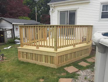Pressure treated wood deck