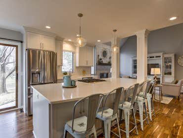 Modern Farmhouse 1st Floor This remodel completely changed the look of this 1990s home. The owners were going for a bright and airy concept that would 
