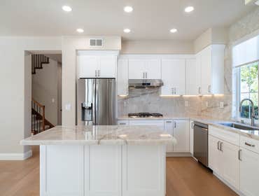 Modern high end kitchen behind the island