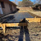 Formation of backyard concrete pad