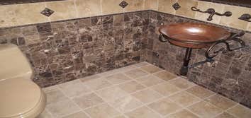 powder room triple layout
