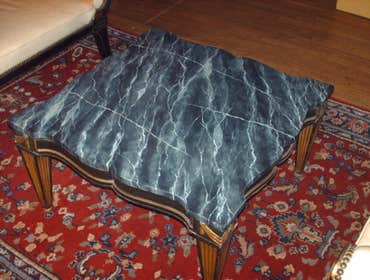 Faux Marble Finish On Wood Coffee Table