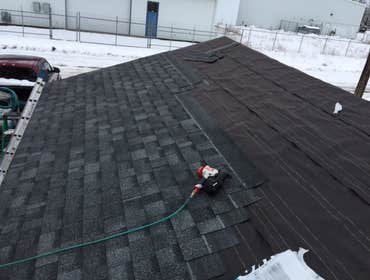re-roofing in progress