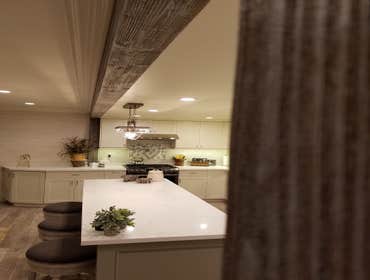 Exposed wood post and beam