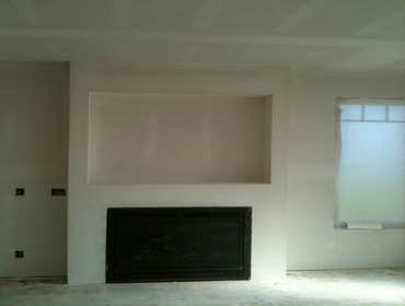 new construction home was a custom two story home about 2,400 square ft. with an orange peel texture. job turned out really nice. All the corner beed i