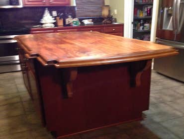 Teak wood counter top/corbels