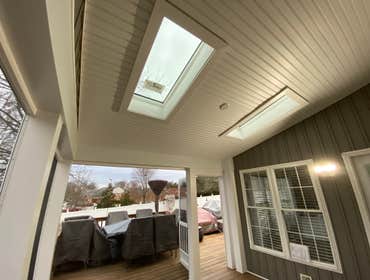 Screen Porch with skylights
