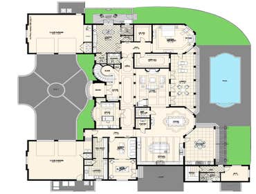 Villa Marina - New Custom Home Floor plan: Villa Marianna
Total living Sq. Ft.: 6407
Bedroom / Bath: 5/5