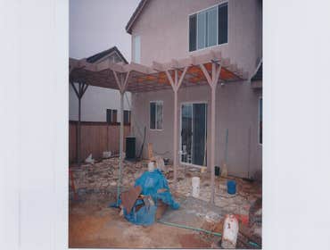 Patio cover and stonework