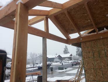 Photo(s) from Goodman Construction Front entry way glu lam beam handcrafted