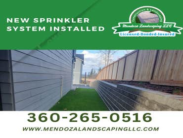 “Drain & Catch bases instead. Sprinkler system installed. Block wall. Wood Fencing installed”