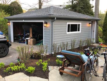 new garage sconces in Highland Park