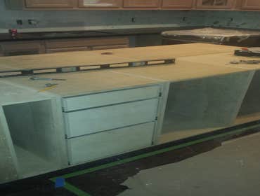 Flooring, Cabinets, Backsplash