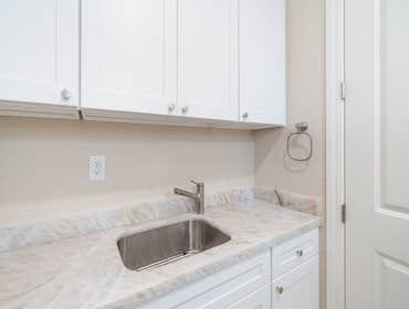 Custom laundry cabinet + top