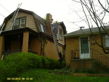 This is a panoramic display of a variety of photos from numerous jobs. We are showing everything from a flat membrane roof to box gutter and chimney re