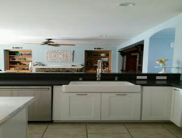 Eastvale Kitchen Remodel Custom-built sink basin cabinet
Butler's station
5 Pantries