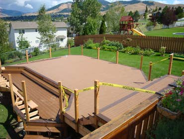 Composite decking installation