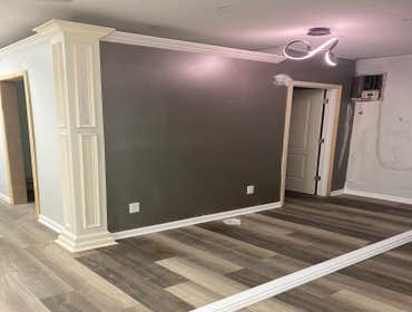 Photos by F Squared LLC #1 Renovated Beauty Salon
Demolition, framing, electrical, plumbing, drywall, paint, trim and flooring, also set up styling st