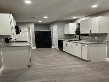 KITCHEN UPDATE - FLOORING, CABINETS, TOPS, AND RECESSED LIGHTING