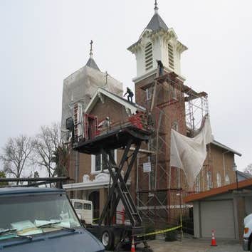 Albertazzi Construction Inc Project Century old church façade restoration