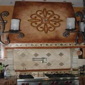 An intricate monogrammed range