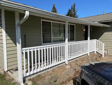 Porch Railing Build Built a cedar railing and painted white
