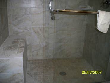 Project photos from Quality Building And Restoration LLC full gut bathroom with custom shower
