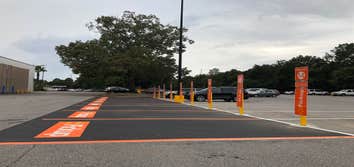 Black Finish Sealcoat and Striping