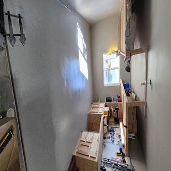 Epoxy Floor, Cabinet Build